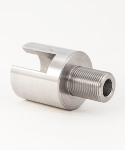 Non-Threaded Barrel Adapter for Custom Diameter Barrel with Sight to 1/2"-28 Thread - Silver