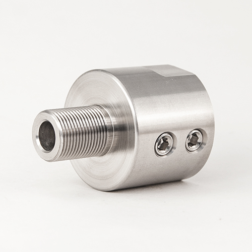 Non-Threaded Barrel Adapter for Custom Diameter Barrel to 5/8"-24 Thread - Silver